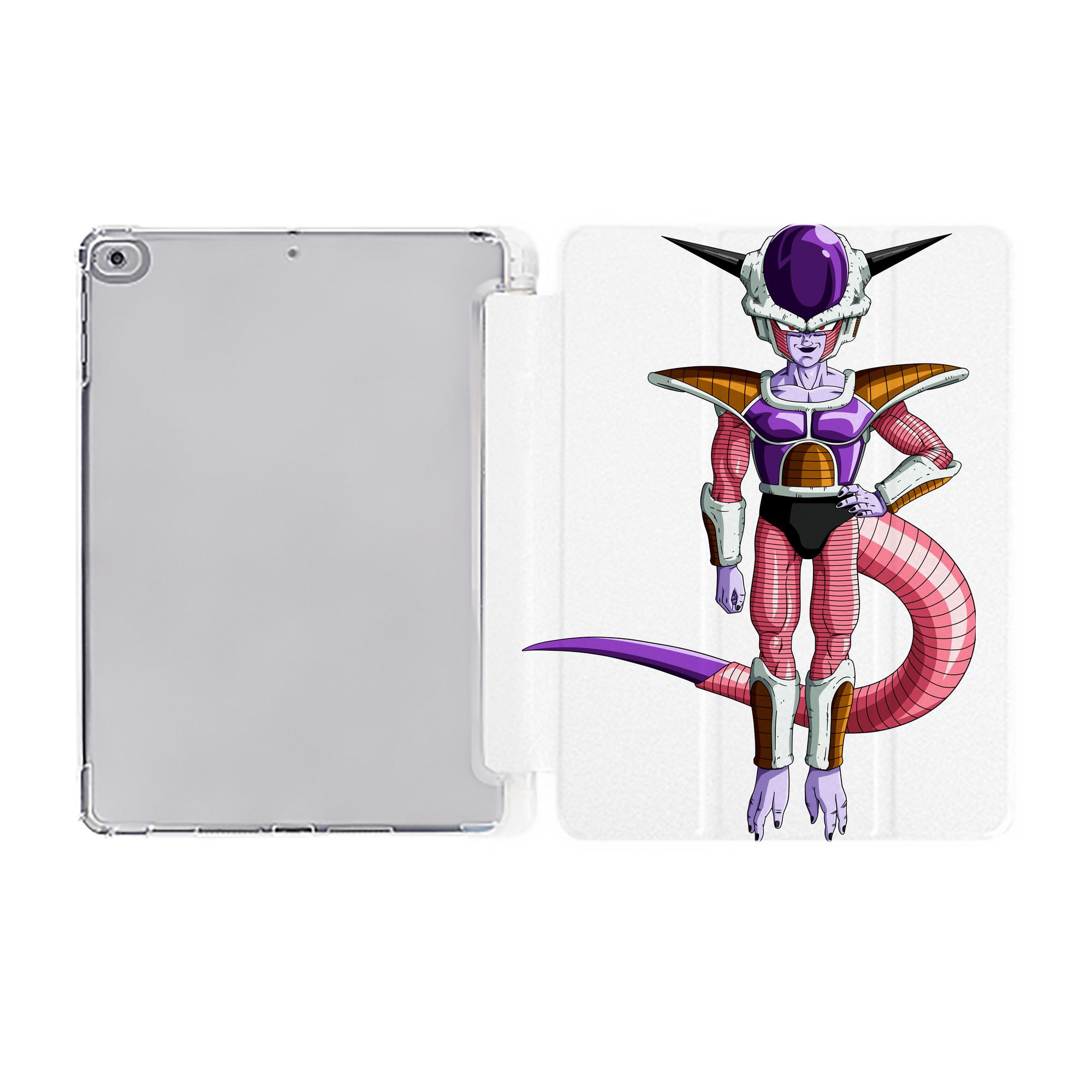 （画像用） ドラゴンボール フリーザ DRAGON BALL Frieza IPad ケース ペン収納付き 三つ折りスタンド PUレザー×シリコン 対応機種9.5/10.5/10.9インチ